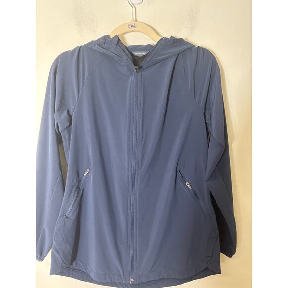 We Wander Navy Lightweight  Hooded Zip Jacket Sz XS - Picture 1 of 2